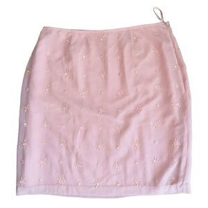 Newport News Easy Style Pink Beaded Design Skirt- Size 18